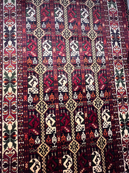 Hand woven Ala Bakhmal traditional rug 3’9’’ X 6’4’’